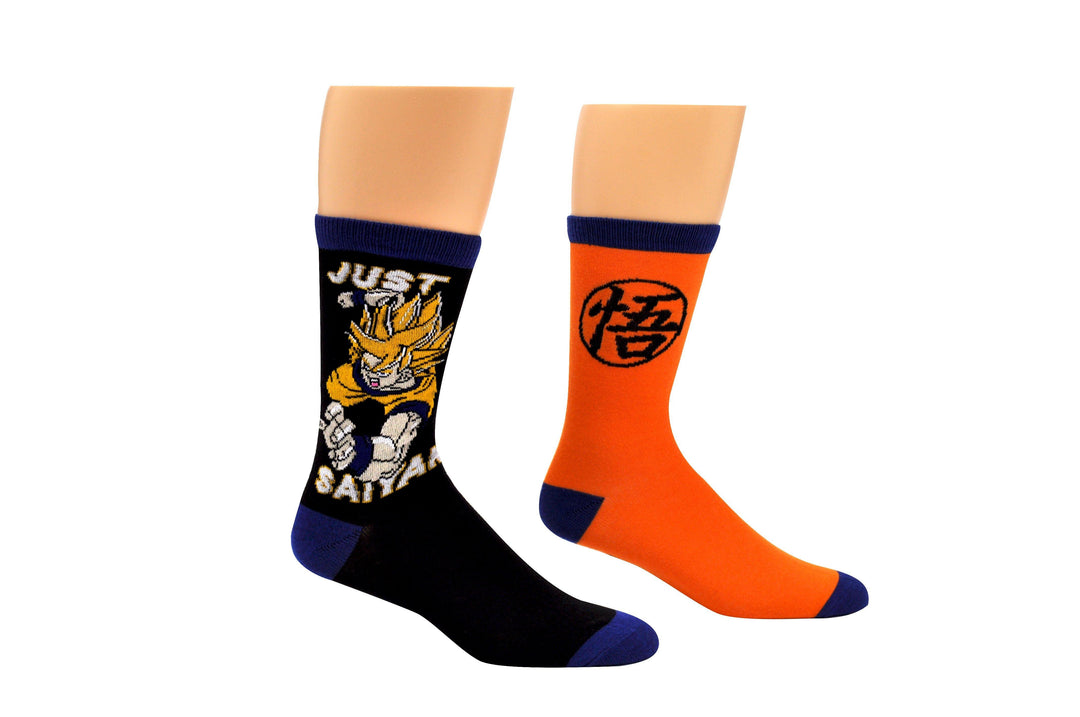 Dragon Ball Z Goku Just Saiyan Anime 2 Pack Crew Socks
