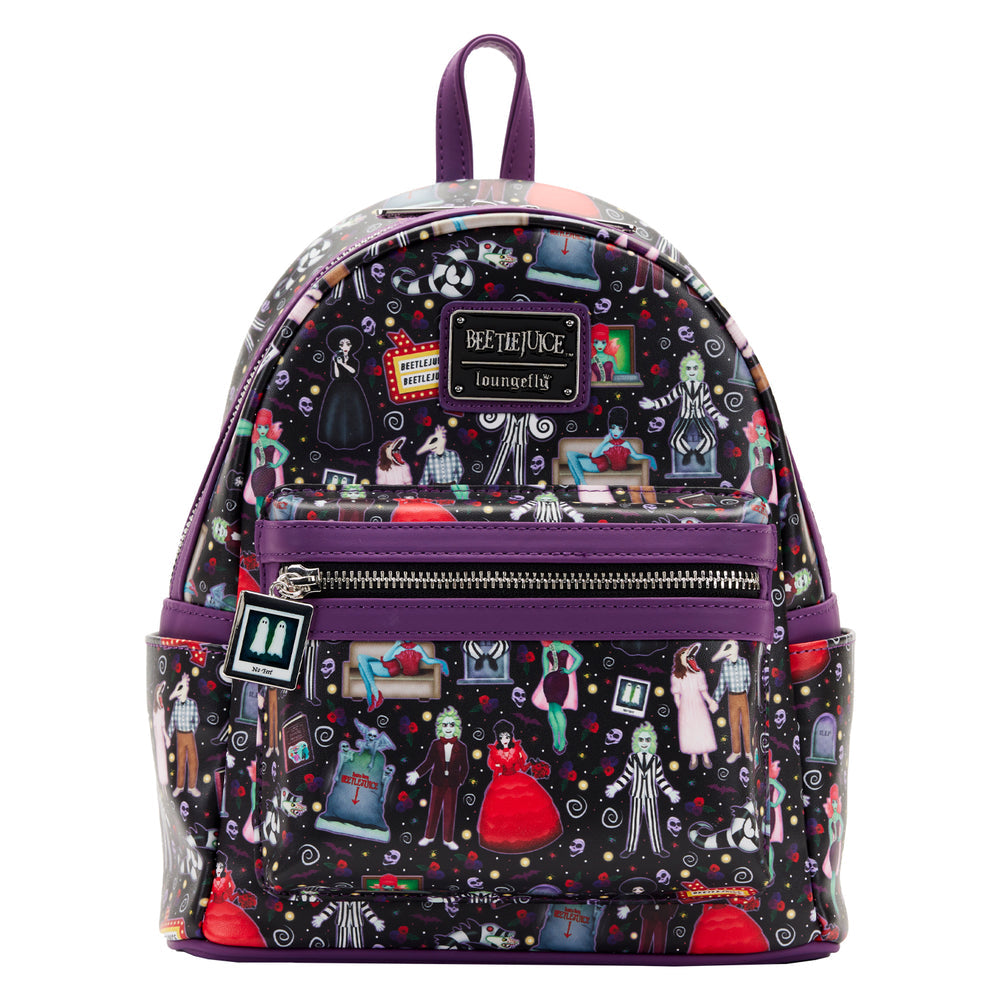 Loungefly Beetlejuice Icons Mini Backpack Bag Purse