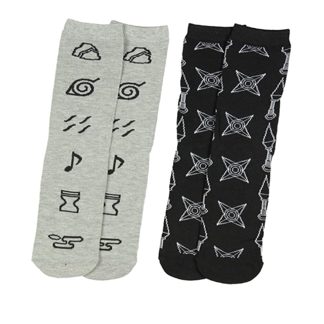 Naruto Shippuden Village Symbols Unisex 2 Pair Crew Cut Socks - Fundom