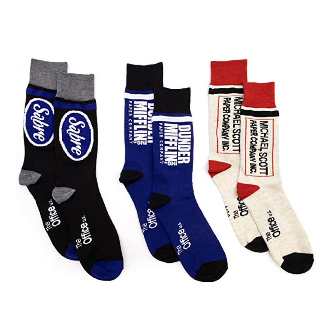 The Office Dunder Mifflin Paper Company Crew Socks 3 Pack