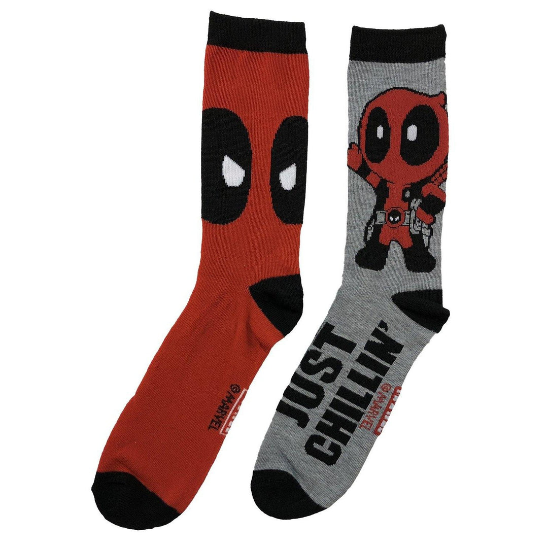 Marvel Deadpool Just Chillin 2 Pack Crew Socks