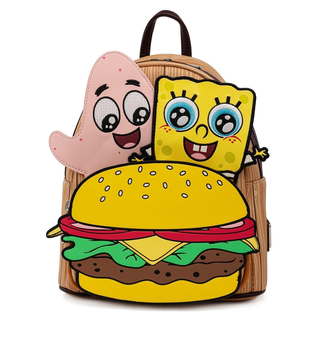 Loungefly Spongebob Squarepants Krabby Patty Group Mini Backpack Bag