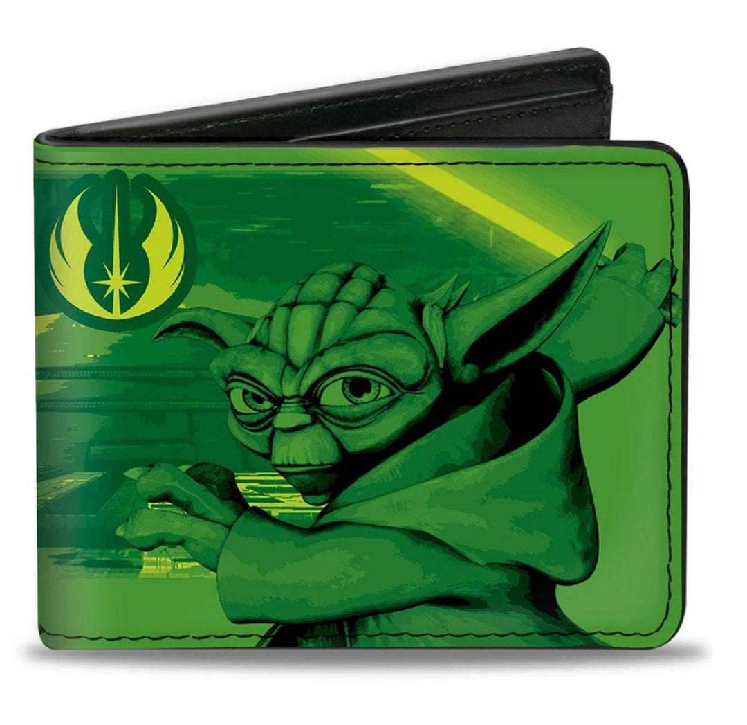 Star Wars The Clone Wars Yoda Jedi Master Action Pose Bifold Wallet