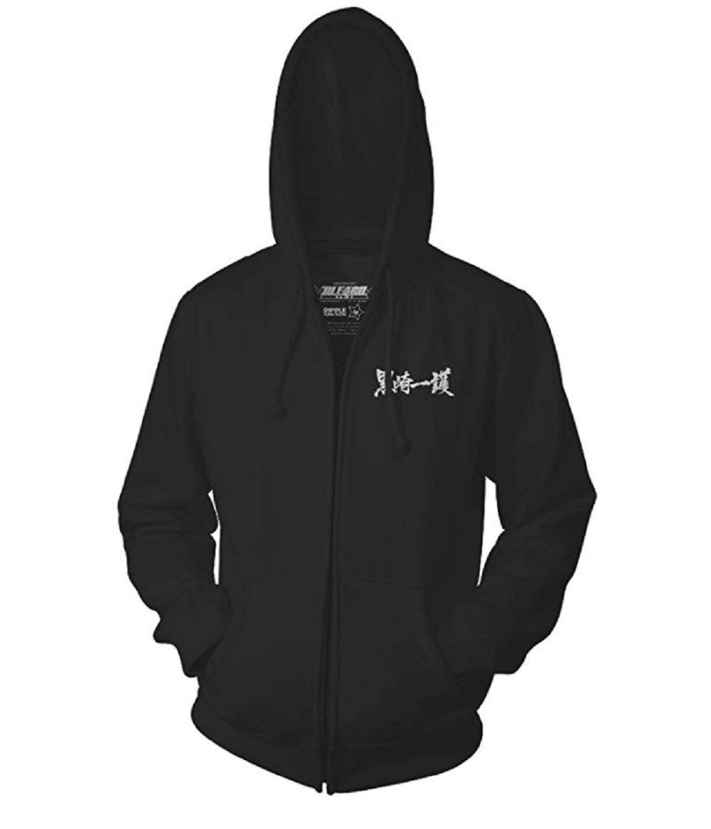 Bleach Shinigami Skull Back Hit with Ichigo Kanji Front Anime Adult Zip Up Hoodie