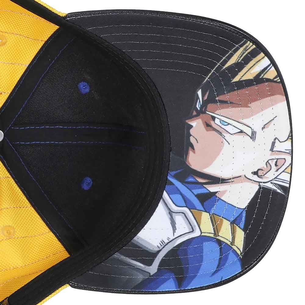 Dragon Ball Z Vegeta Saiyan Metal Icon Pre-Curved Bill Snapback Hat