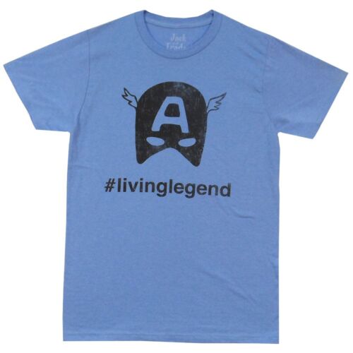 Marvel Captain America Living Legend Blue Cotton-Blend T-Shirt