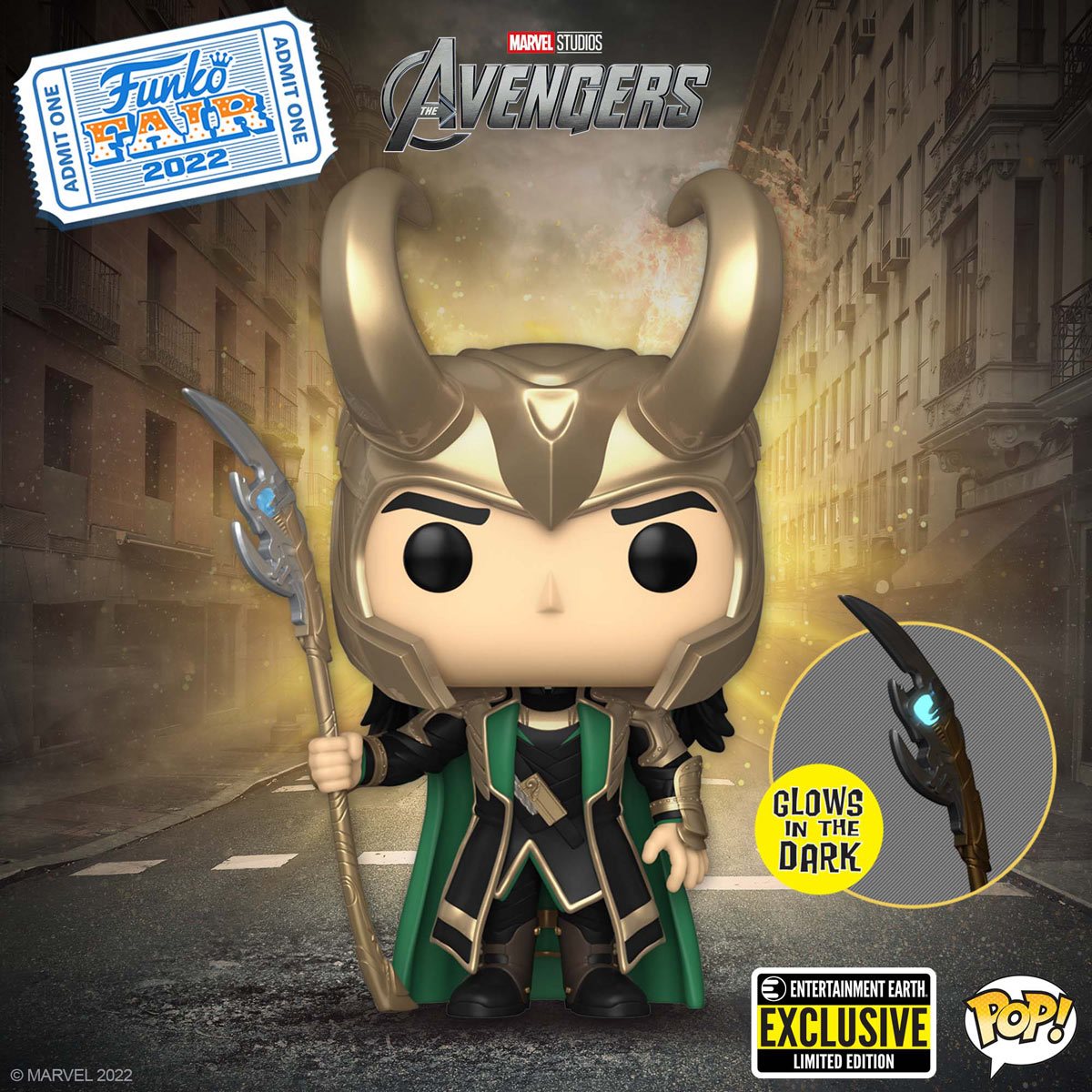 Funko Pop! Marvel: Avengers - Loki with Scepter Entertainment Earth Exclusive