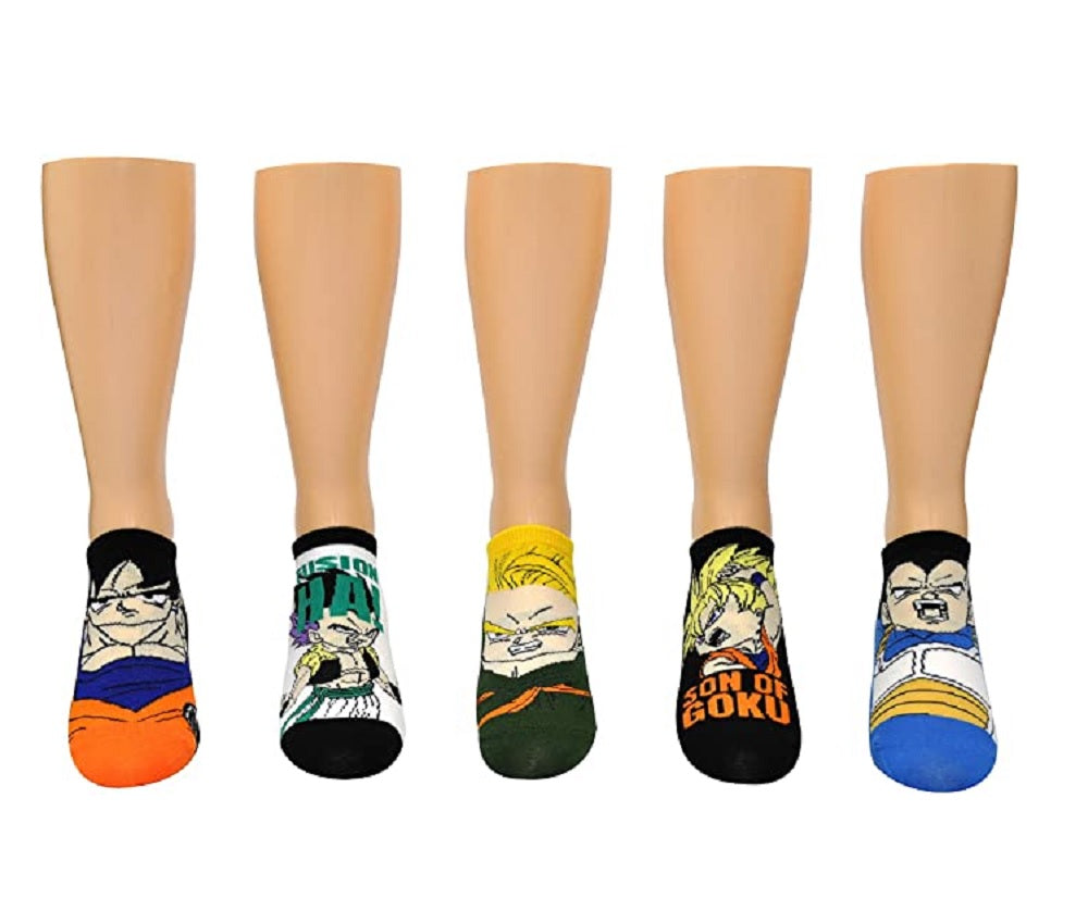 Dragon Ball Super Characters Anime 5 Pair Pack Lowcut Socks