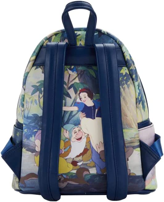 Loungefly Disney Snow White Scenes Women Backpack Double Strap Shoulder Bag Purse
