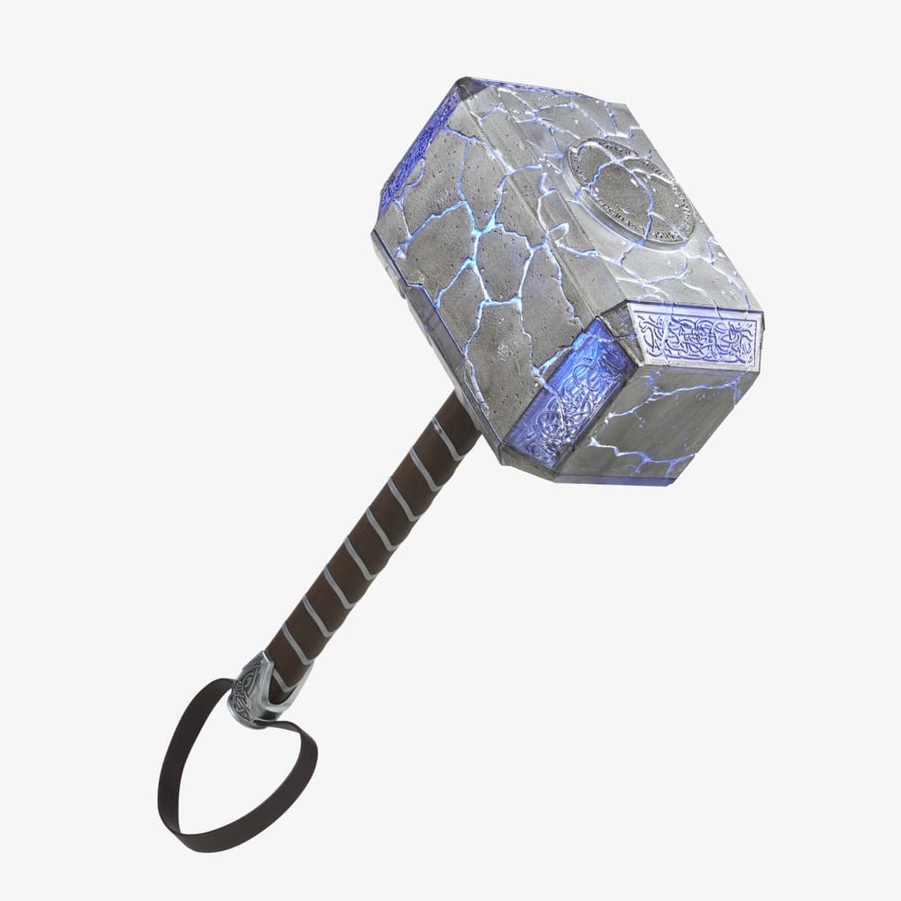 Hasbro Marvel Legends Series Thor Mjolnir Premium Electronic Roleplay Hammer with Lights and Sound FX