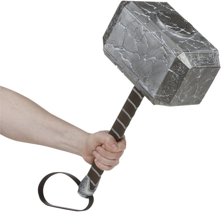 Hasbro Marvel Legends Series Thor Mjolnir Premium Electronic Roleplay Hammer with Lights and Sound FX