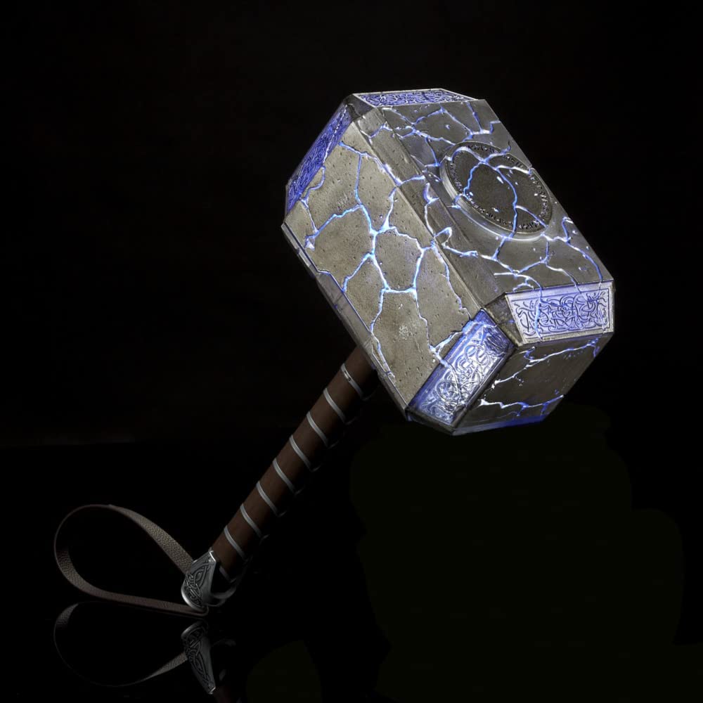 Hasbro Marvel Legends Series Thor Mjolnir Premium Electronic Roleplay Hammer with Lights and Sound FX