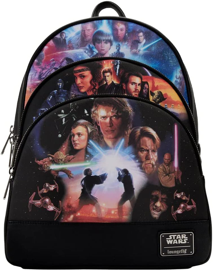 Loungefly Star Wars Trilogy 2 Triple Pocket Womens Double Strap Shoulder Bag Purse