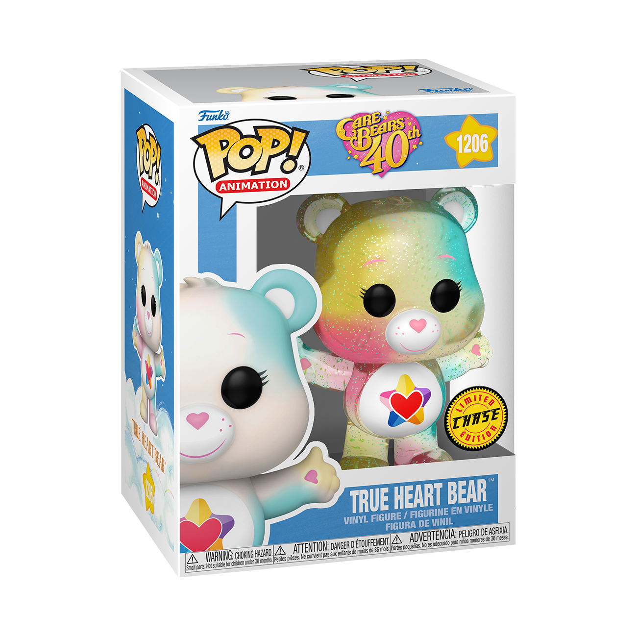 Funko Pop! Animation: Care Bear 40th Anniversary - True Heart Bear Translucent Chase