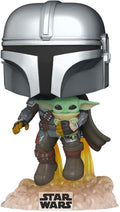 Funko Pop! Star Wars: The Mandalorian - Mandalorian Flying with The Child Vinyl Figure