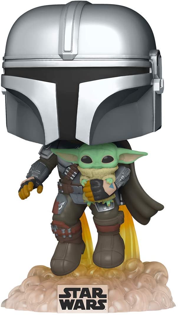 Funko Pop! Star Wars: The Mandalorian - Mandalorian Flying with The Child Vinyl Figure