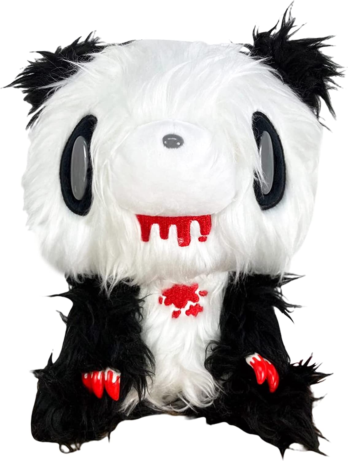 Great Eastern Entertainment Gloomy Bear - Black White Gloomy Bear Sitting Pose Long Hair Fur Plush 7"