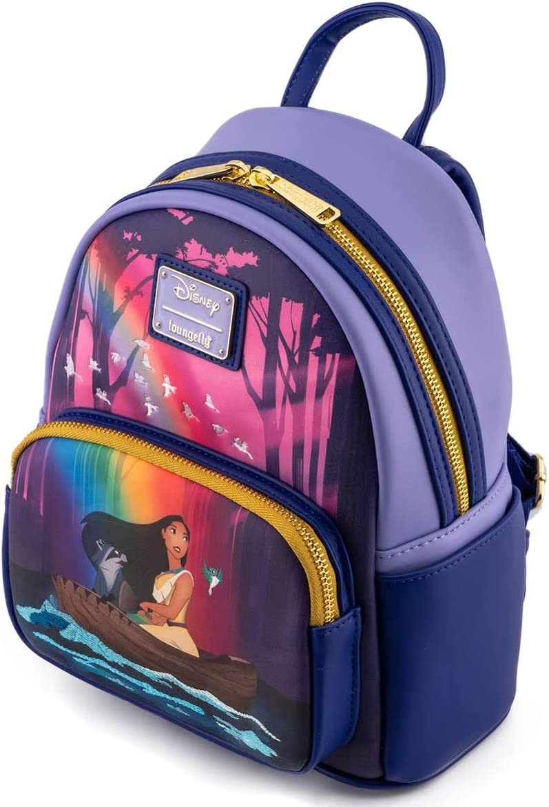 Loungefly Disney Pocohontas Just Around The River Bend Womens Double Strap Shoulder Bag Purse