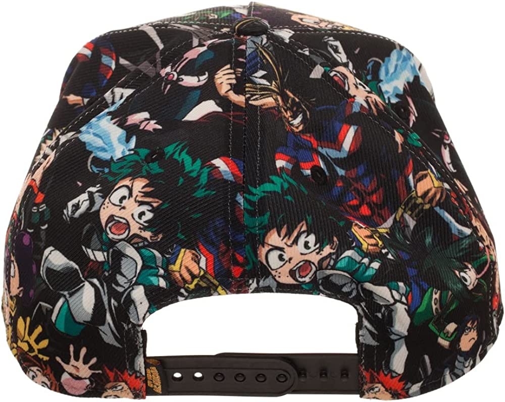 My Hero Academia Character Allover Art Snapback Flat Bill Hat