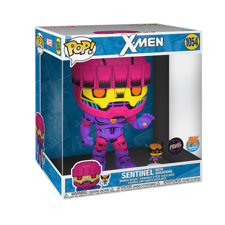 Funko Pop! Jumbo: X-Men Sentinel with Wolverine Black Light Chase Exclusive