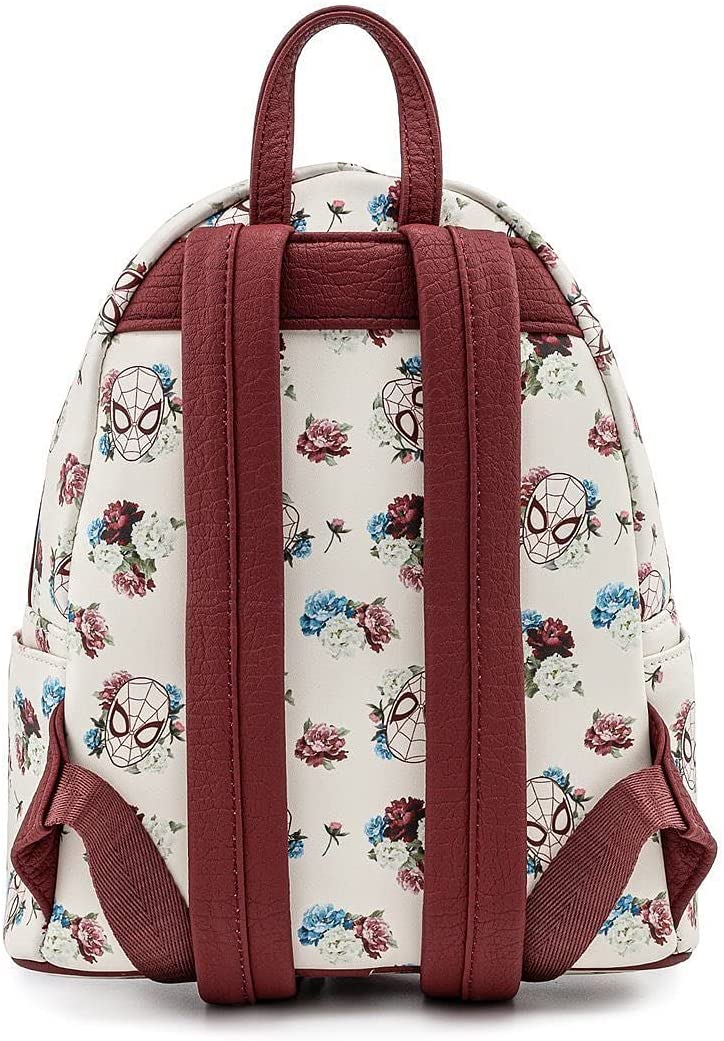 Loungefly Marvel Spider-man Floral All Over Print Womens Double Strap Shoulder Backpack Bag - Thumbnail 4