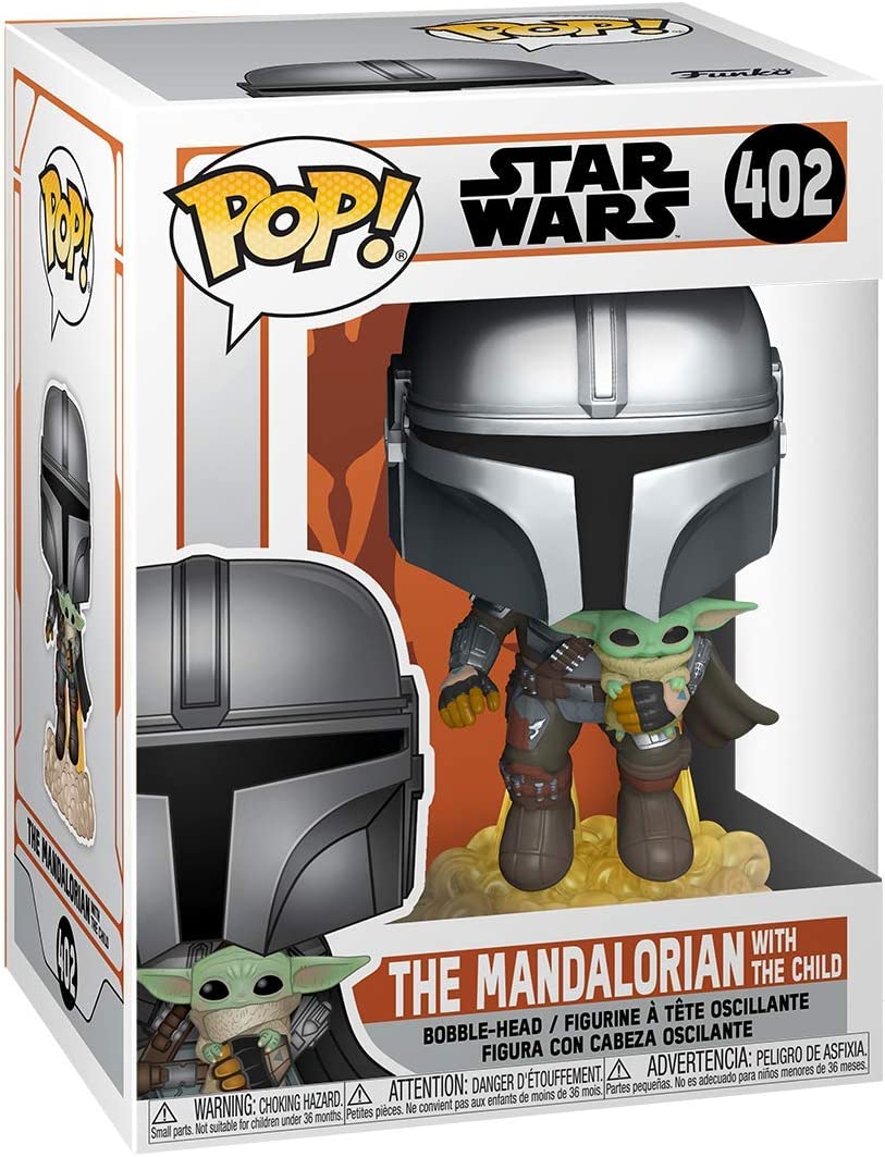 Funko Pop! Star Wars: The Mandalorian - Mandalorian Flying with The Child Vinyl Figure