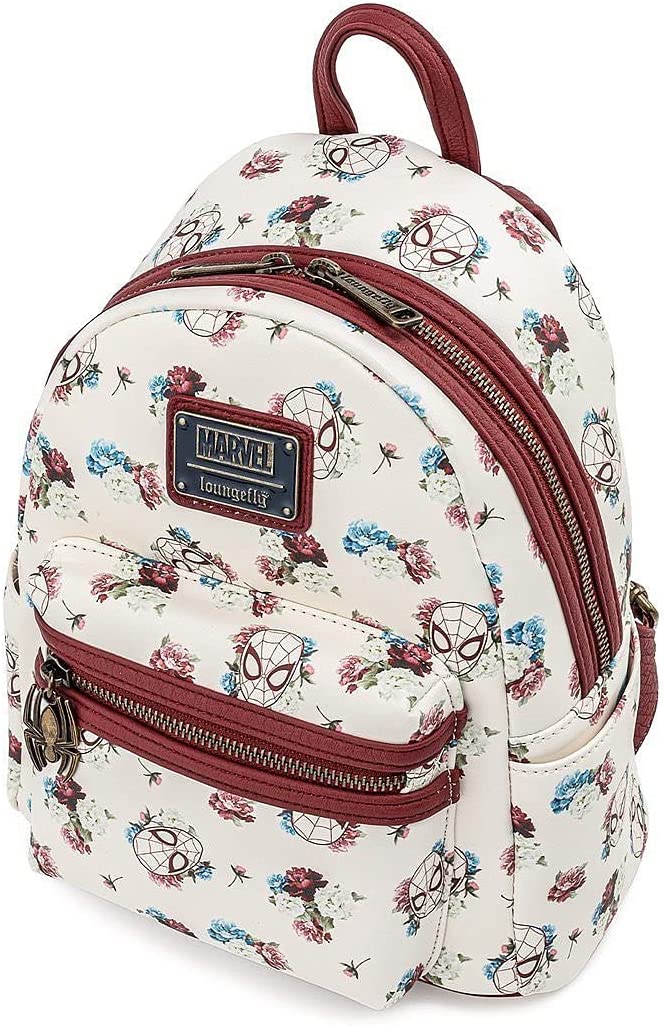 Loungefly Marvel Spider-man Floral All Over Print Womens Double Strap Shoulder Backpack Bag
