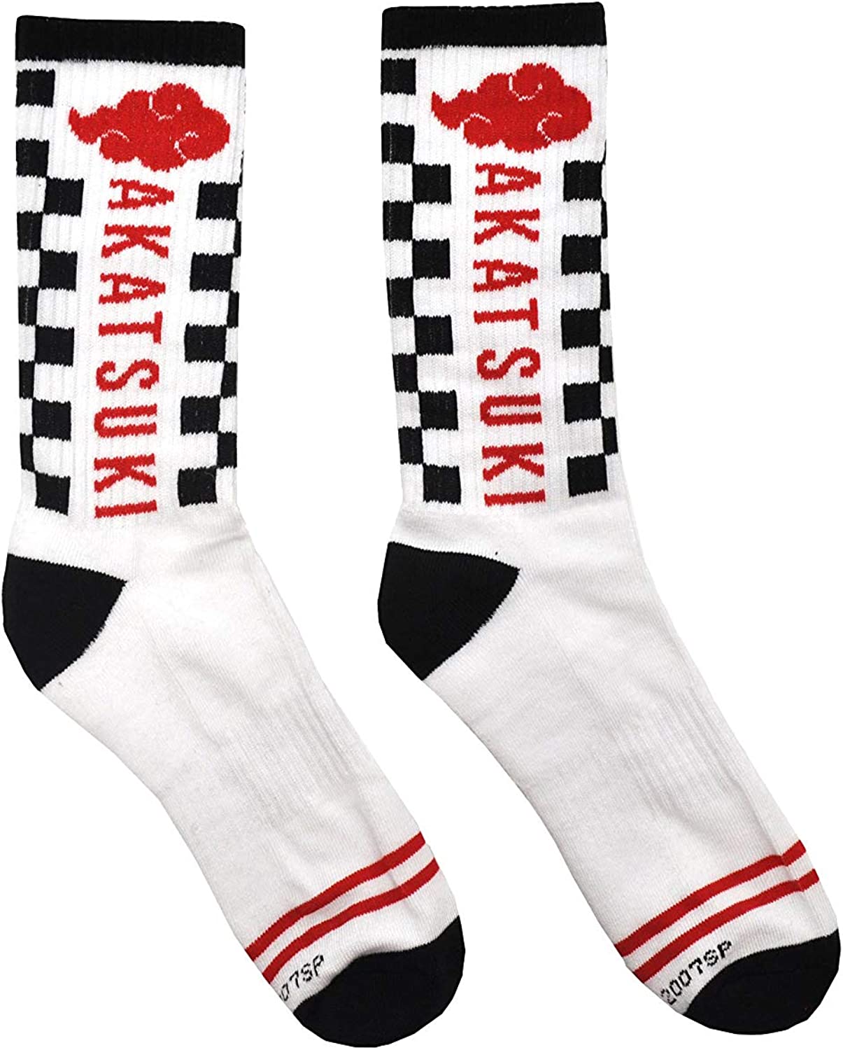 Naruto Shippuden Akatsuki Clouds Anime Athletic White Crew Socks