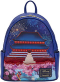Loungefly Mulan Castle Light Up Womens Double Strap Shoulder Bag Purse Backpack