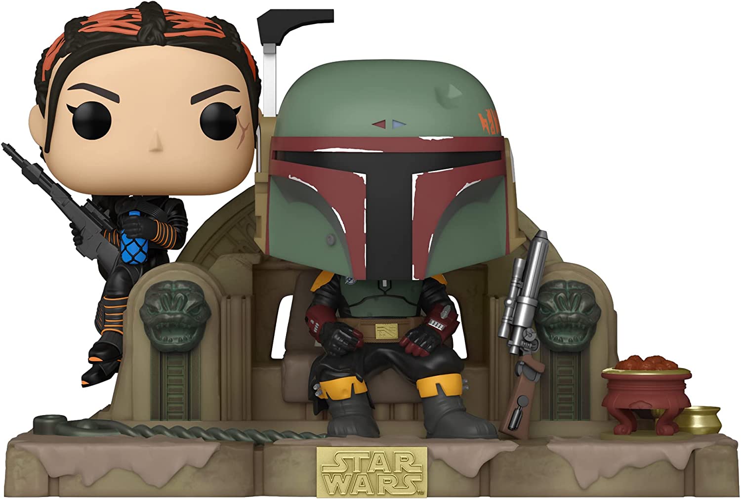 Funko Pop! Moment Star Wars: The Mandalorian - Boba Fett & Fennec Shand on Throne #486