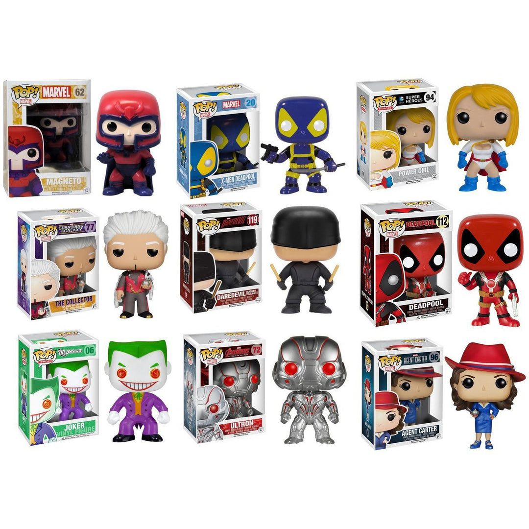 Funko POP! DC and Marvel Superhero Mystery Pack - 6 Random Funko POPs! All Comic Book Characters! No Duplication!