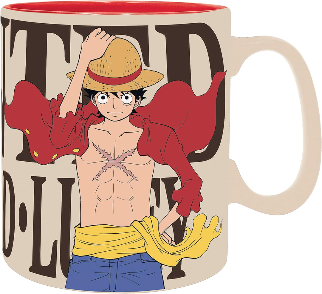 One Piece Luffy Ceramic Coffee Tea Mug 16 Oz. & Absorbent Coaster Gift Set