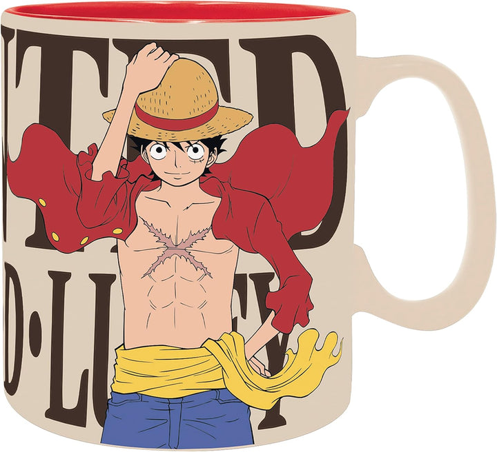 One Piece Luffy Ceramic Coffee Tea Mug 16 Oz. & Absorbent Coaster Gift Set