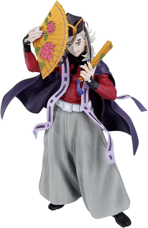 Bandai Spirits Demon Slayer Doma Upper Two Masterlise Ichibansho figure holding gold fans in a purple cape