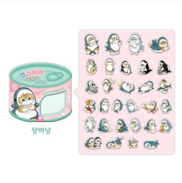 Mofusand Can Jelly 30 Stickers Set - Shark Cat & Fruit Cat - Shark Blue - Fundom