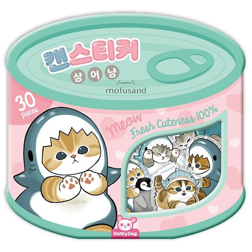 Mofusand Can Jelly 30 Stickers Set - Shark Cat & Fruit Cat - Shark Blue - Fundom