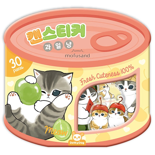 Mofusand Can Jelly 30 Stickers Set - Shark Cat & Fruit Cat - Fruit Peach