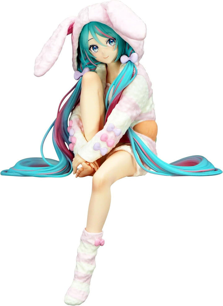 FuRyu Hatsune Miku Rabbit Ear Hood Pajama Noodle Stopper Figure