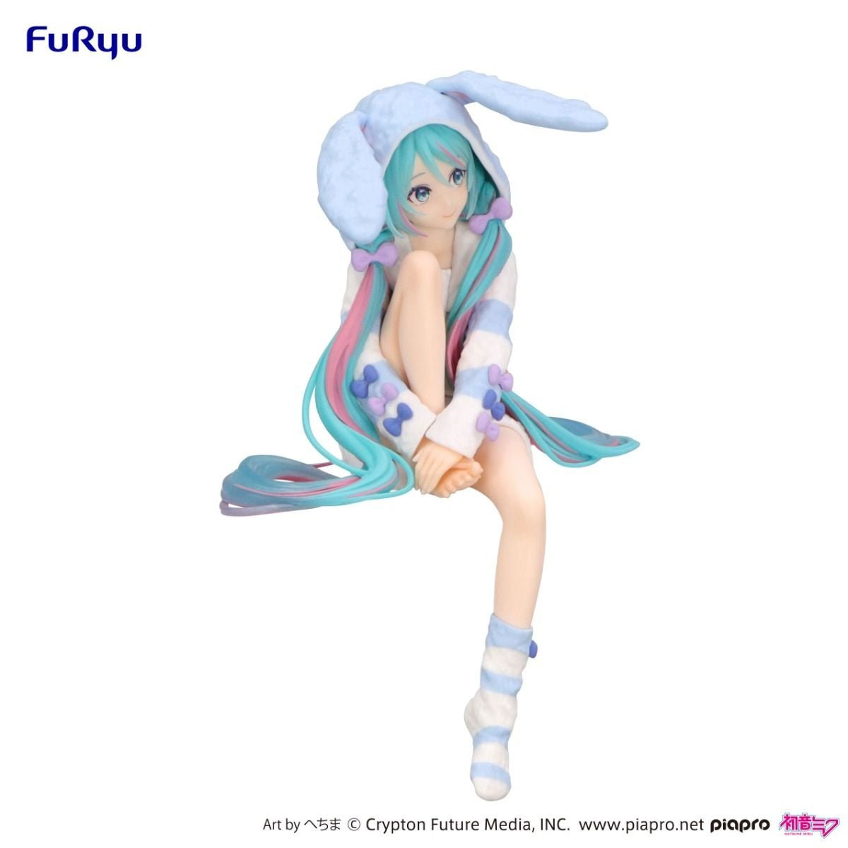 FuRyu - Vocaloid - Hatsune Miku - Noodle Stopper Figure Rabbit Ear Hood Pajama Blue Ver - Fundom
