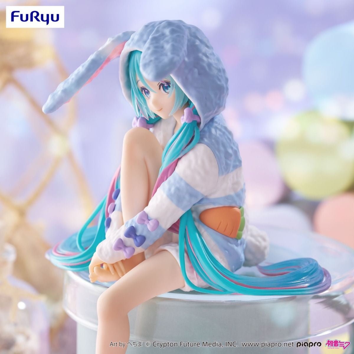 FuRyu - Vocaloid - Hatsune Miku - Noodle Stopper Figure Rabbit Ear Hood Pajama Blue Ver - Fundom