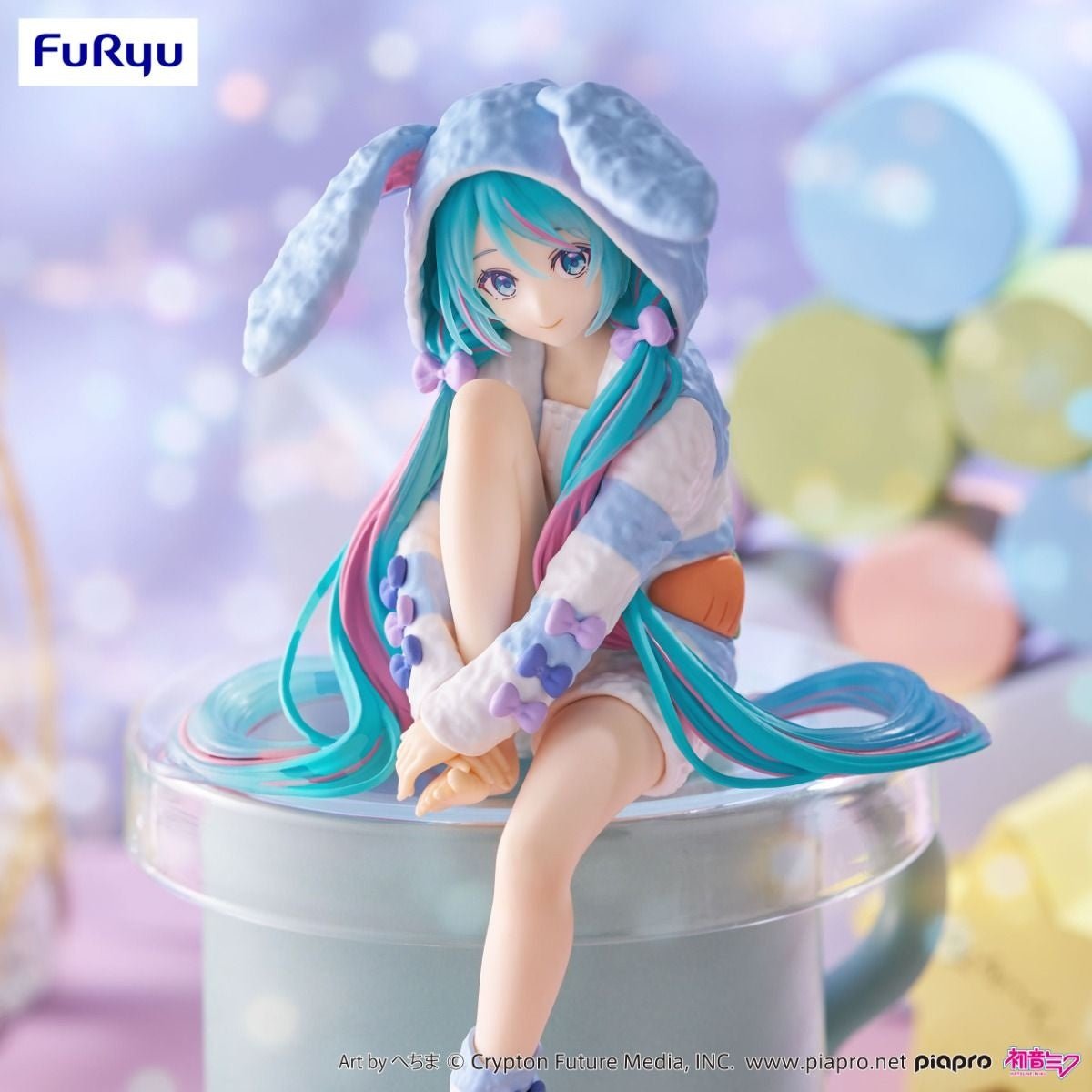 FuRyu - Vocaloid - Hatsune Miku - Noodle Stopper Figure Rabbit Ear Hood Pajama Blue Ver - Fundom