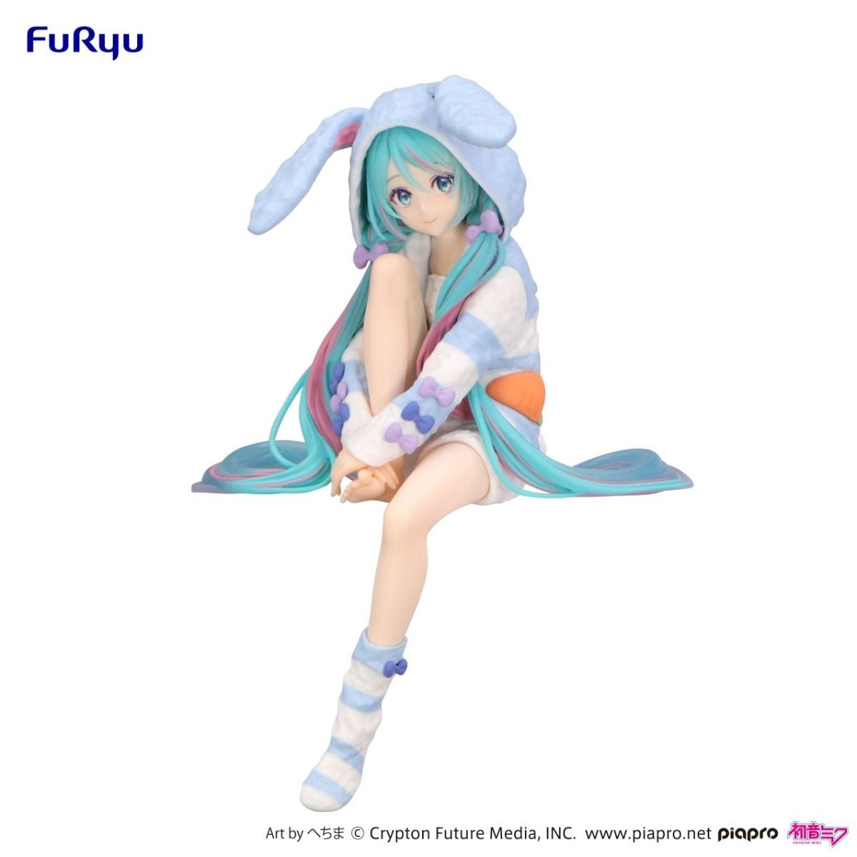FuRyu - Vocaloid - Hatsune Miku - Noodle Stopper Figure Rabbit Ear Hood Pajama Blue Ver - Fundom