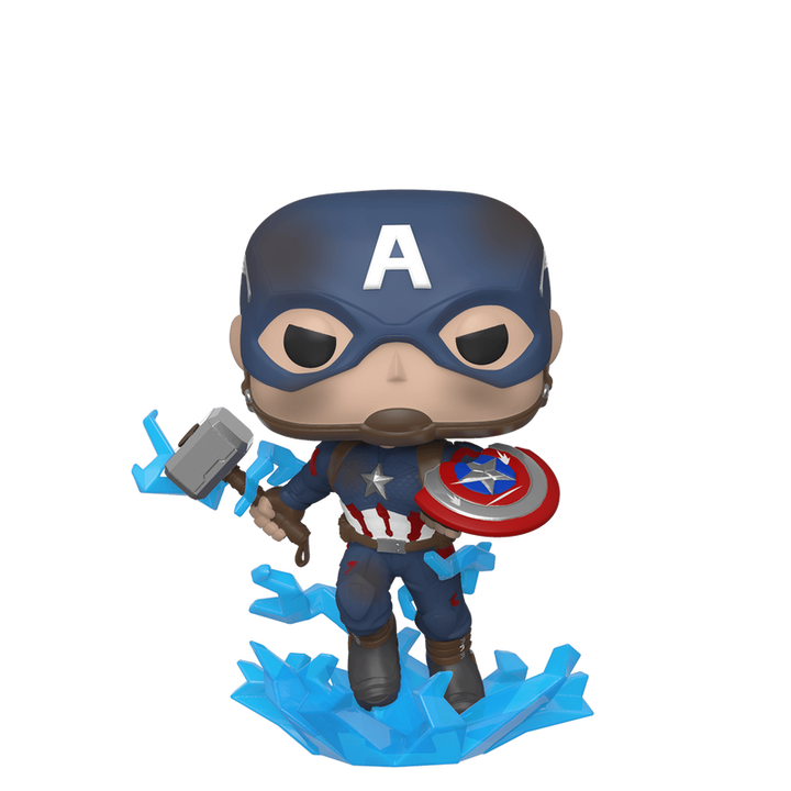 Funko Pop! Marvel: Avengers Endgame - Captain America with Broken Shield & Mjoinir