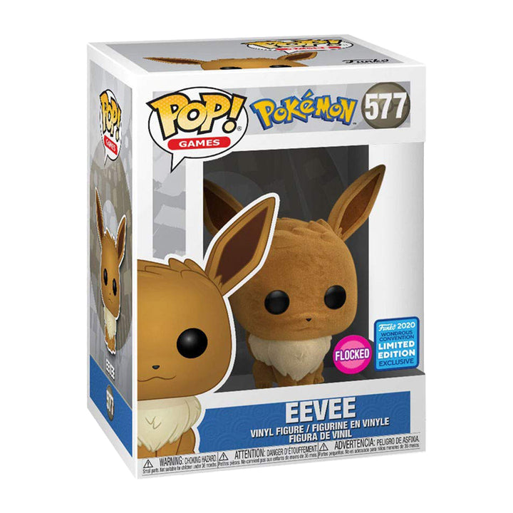 Funko Pop! Games: Pokemon - Eevee Flocked #577 2020 Wondrous Convention Limited Edition Exclusive