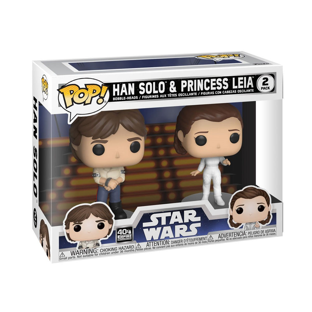 Funko Pop! Star Wars: The Empire Strikes Back - Han Solo and Princess Leia 2-Pack