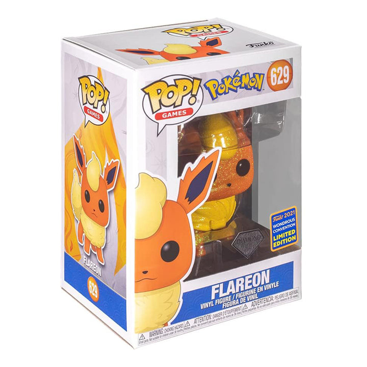 Funko Pop! Games: Pokemon - Flareon #629 Diamond Collection 2021 Wondrous Convention Limited Edition Exclusive