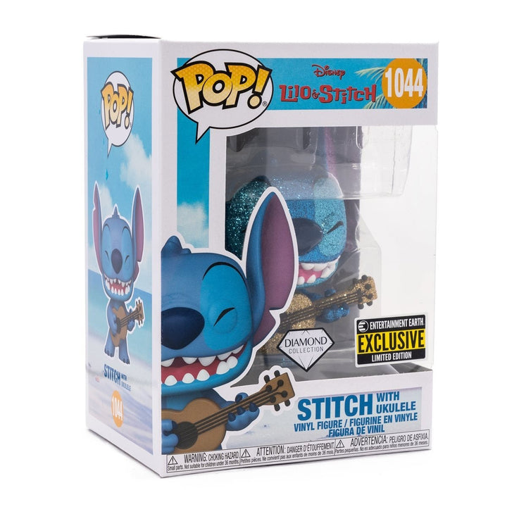 Funko Pop! Disney: Lilo & Stitch - Stitch with Ukulele Diamond Glitter #1044 Entertainment Earth Exclusive