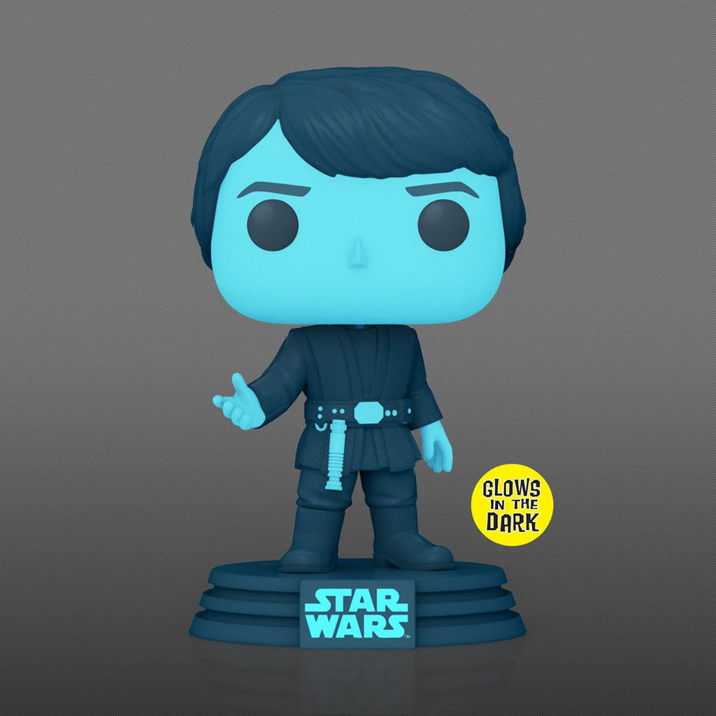 Funko Pop! Star Wars: Return of the Jedi 40th Anniversary - Holographic Luke Skywalker #615 Glow-in-the-Dark Entertainment Earth Exclusive