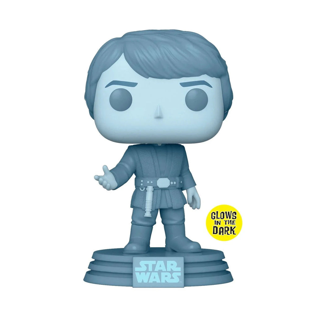 Funko Pop! Star Wars: Return of the Jedi 40th Anniversary - Holographic Luke Skywalker #615 Glow-in-the-Dark Entertainment Earth Exclusive
