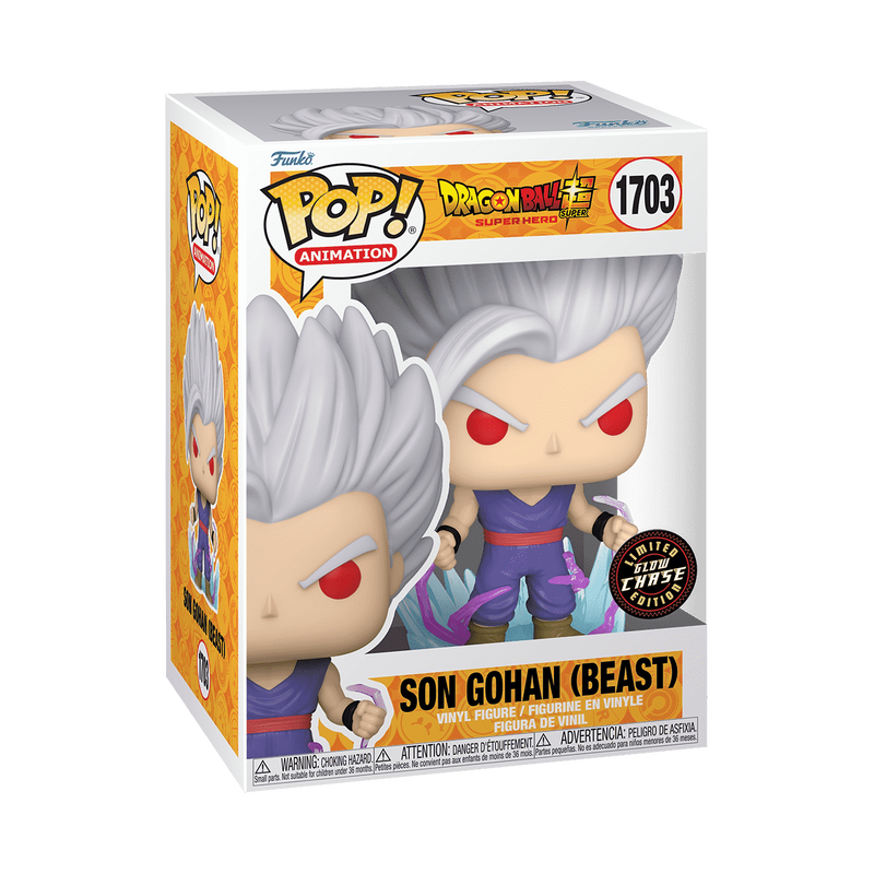 Funko Pop! Animation: Dragon Ball Super: Super Hero - Son Gohan Beast Powering Up Glow-in-the-dark Chase #1703